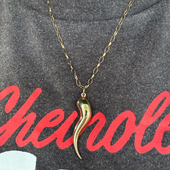 9K Cornicello Necklace - Picture 4 of 6